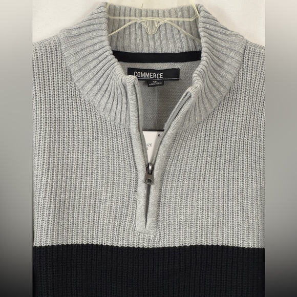 Boy’s Commerce Ice Heather Color Block Quarter Zip Dress Sweater. Size … - Picture 2 of 6
